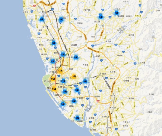 實價登錄地圖  - 高雄市 大樓公寓華廈套房