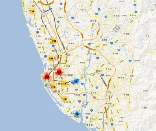 實價登錄地圖  - 高雄市 店面