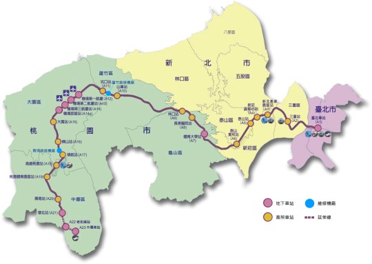 20141224 機場捷運跨縣路網圖